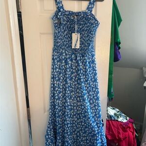 Grace Karin Blue Floral Maxi Dress